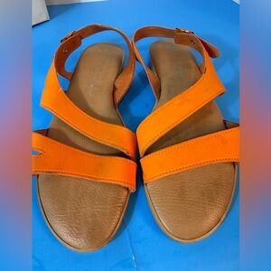 Hannah Bright Orange Strappy Sandals